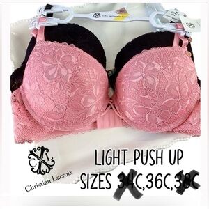 🌸2 PK Lace Light Push Bras